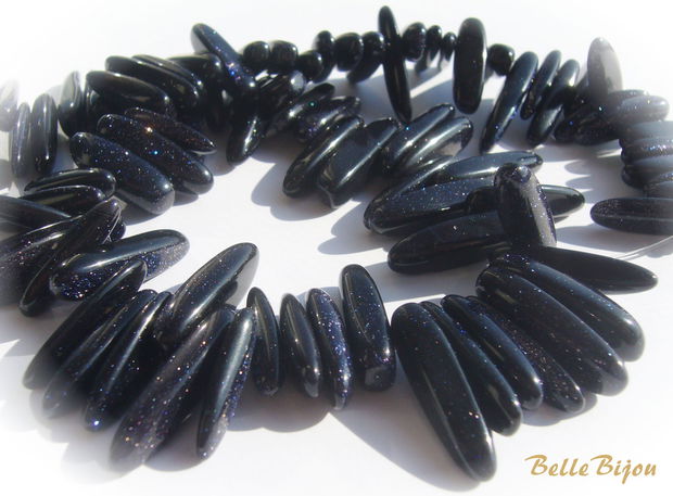 (5 buc) Blue goldstone gherute aprox 10-20x2-5x5-6 mm