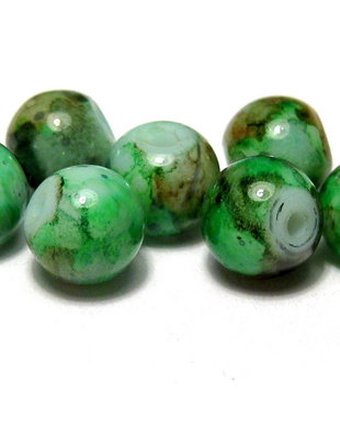 Margele din sticla, rotunde, 6 mm, verzi
