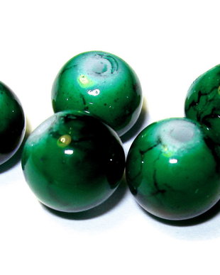 Margele din sticla, rotunde, 8 mm, verzi