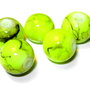 Margele din sticla, rotunde, 8 mm, verde fosforescent