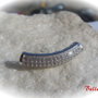 Tub arcuit din argint cu cristale din sticla aprox 5x23.5 mm