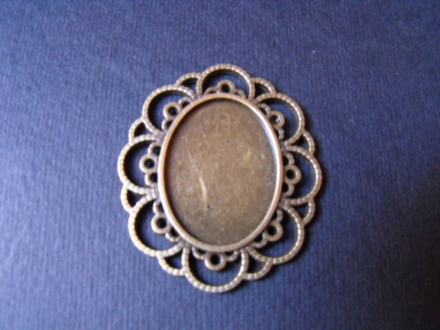 PANDANTIV BAZA CABOCHON BRONZ - 40 X 34 MM
