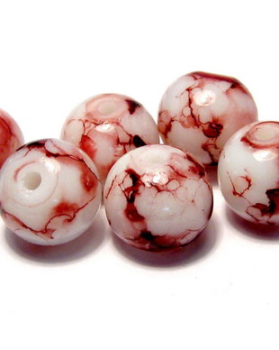 Margele din sticla, rotunde, 8 mm, grena