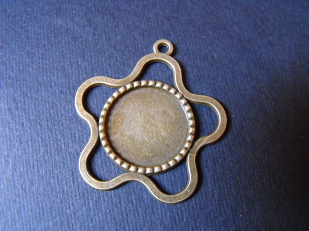 PANDANTIV BAZA CABOCHON BRONZ - 38 X 35 MM
