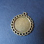 PANDANTIV BAZA CABOCHON BRONZ - 30 X 27 MM