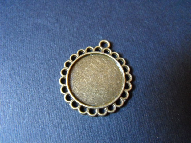 PANDANTIV BAZA CABOCHON BRONZ - 30 X 27 MM