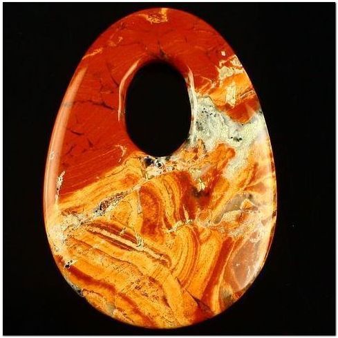 5268 - Pandantiv, flame jasper, 71x50x7mm