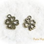 Trifoi norocos din metal cu finisaj bronz aprox 1.5x12.5x17 mm