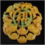 5269 - Pandantiv, jad sculptat, ideograma fu (fook), 67x65x7mm