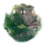 5273 - Pandantiv, agata indiana sculptata, pesti arrowana, verde olive