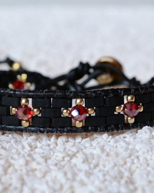 Bratara single wrap -Le rouge et le noir