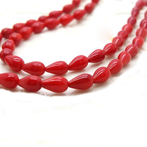 Coral rosu lacrima picatura 10x5mm (GNPE 16)