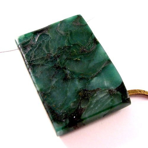 5259 - Pandantiv, jad / jadeit african verde, charms soparla bronz