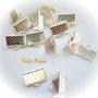 (10 bucati) Capat argintiu pentru snur sau organza aprox 10x8 mm