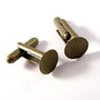 5320 - (1 per) Baza butoni pt camasa, aliaj metalic bronz, platou 10mm