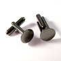 5321 - (1 per) Baza butoni pt camasa, aliaj metalic gun metal, platou 10mm