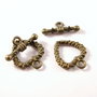 5327 (7seturi) Inchizatoare toggle, aliaj bronz, inimioara, 19x17mm