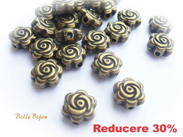 Distantier trandafir finisaj bronz aprox 8x4 mm