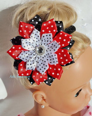 Cordeluta saten cu floare cu buline-unicat