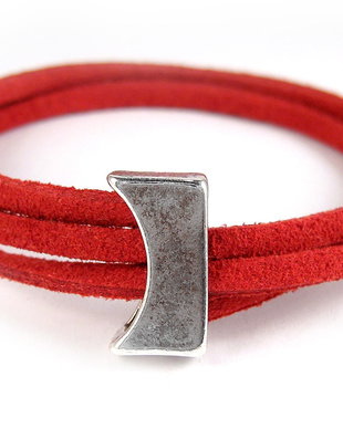 Slide Charm argintiu antichizat, 14x5 mm