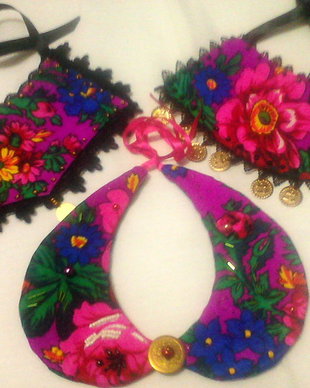 Coliere textile etno/rustic/gipsy