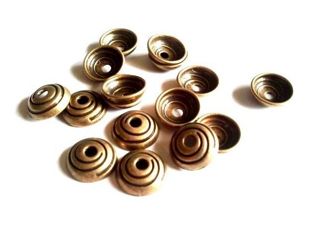 Capace margele bronz spiralate 10mm (BZ0070)
