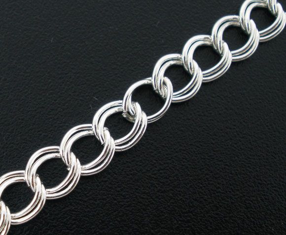 Lant zale duble placat argint 6x5mm (1m) SP0030