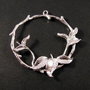 5444 - (2buc) Pandantiv / charms, coronita, placat cu argint, 39x36mm