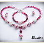 SET- AGATE DANTELATE FUCSIA SI PORTELAN