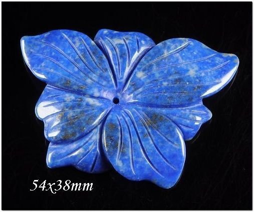 5294 - Pandantiv floare sculptata lapis lazuli