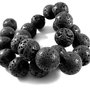 2411 - (6 buc) Margele, lava neagra, sfere 18mm