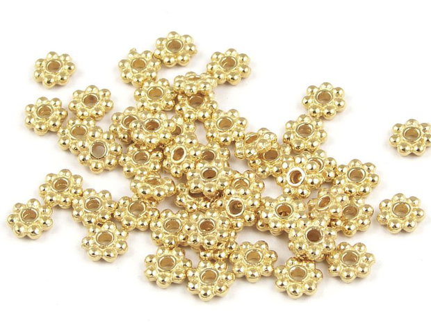 10b Distantier placat aur ,floare 4x2mm (GP0010 )