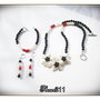 SET- ONIX NEGRU, SIDEF ALB SI CORAL ROSU