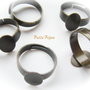 Baza inel reglabila finisaj bronz antic cu platou oval aprox 8x12 mm