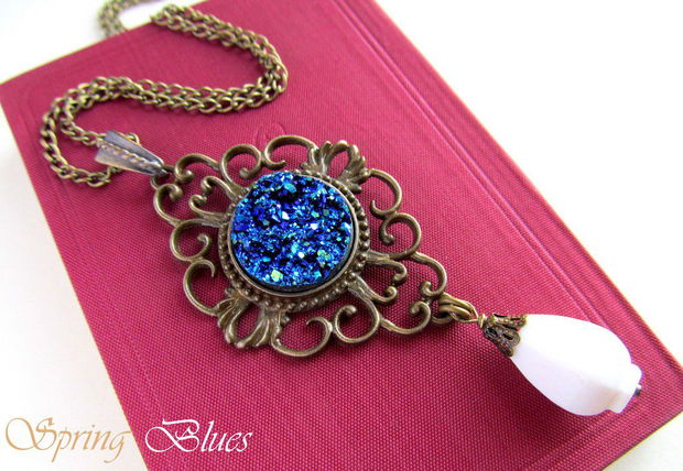 Colier druzy SPRING BLUES