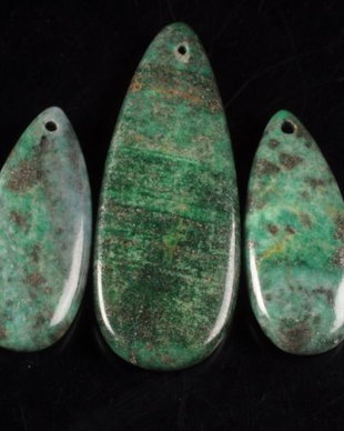 5293 - SET Pandantiv / charms, 3 piese, picatura, lapis lazuli si chrysocolla