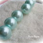 Perle de sticla turcoaz deschis aprox 14 mm