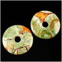 5204 - SET 2 buc Pandantive, agate blossom, donut / inel, 40x6mm