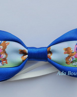 Mini papion cu iepurasi-albastru