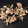 5482 - MIX Charms melci, stele de mare, perle, lant auriu