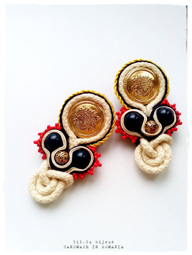Cercei soutache Navy