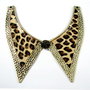 5527 - Baza colier / pandantiv, 2 segmente, imitatie piele leopard