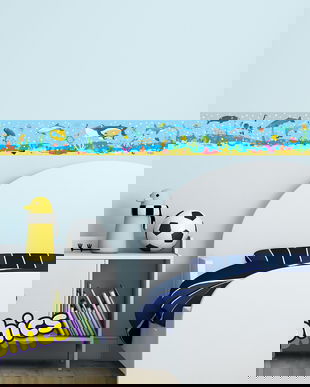 Bordura perete/ friza 2 m (wall border) Balene si Lumea Oceanelor - by babygraphics