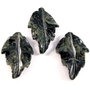 5531 - (1buc) Pandantiv, frunza sculptata, kambaba jasper, verde inchis