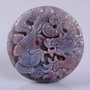 5492 - Pandantiv disc, jad colorat, dragon si pasarea phoenix, 45mm