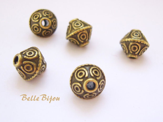 Distantier finisaj bronz biconic aprox 7x7.5 mm