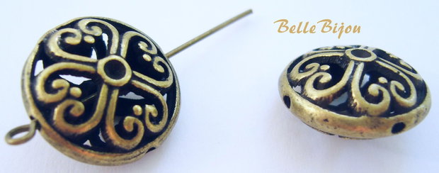 Distantier finisaj bronz antichizat de diametru 16.5 mm, grosime 9 mm