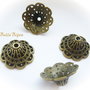 Capac dantelat finisaj bronz aprox 19x8.5 mm pentru margele mari
