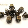 Capacel mic margele din tabla stantata finisaj bronz aprox 7x8 mm