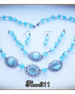 SET- OCHI DE PISICA BLEU-TURQOISE-1